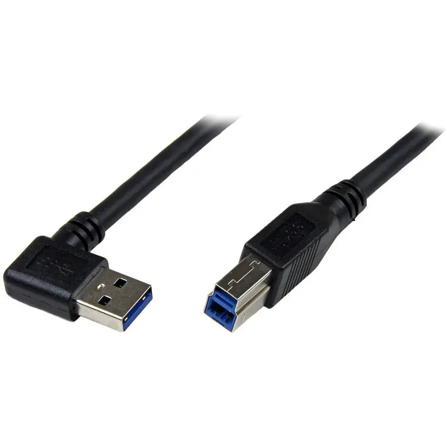 StarTech.com 1m Black SuperSpeed USB 3.0 A to B Cable with Right-Angle Connector
