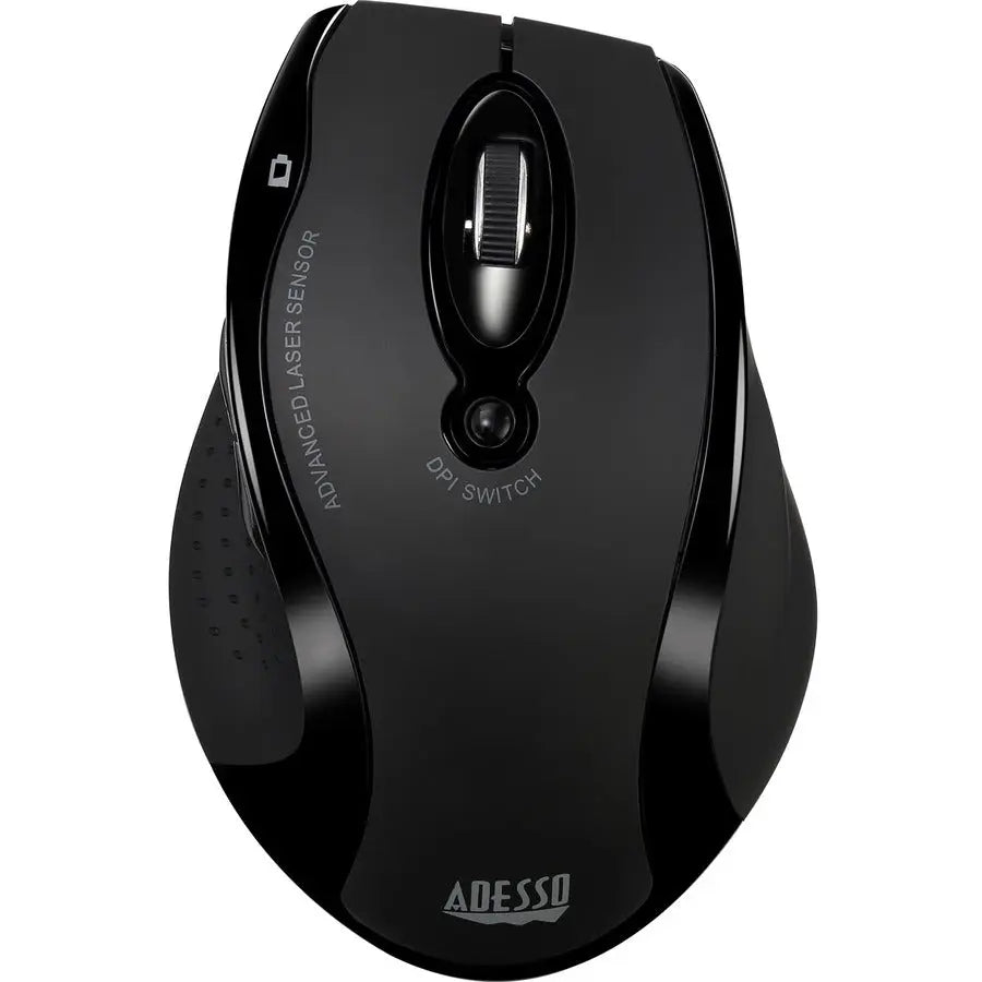 Adesso iMouse G25 Wireless Ergonomic Laser Mouse with Adjustable DPI and 30-Foot Wireless Range