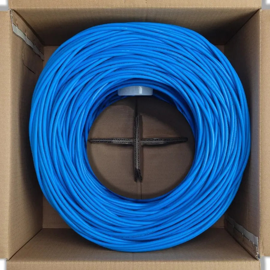 4XEM Cat 5e 1000ft Blue Bulk Network Cable with CMG Fire Rating and Easy Spool Box