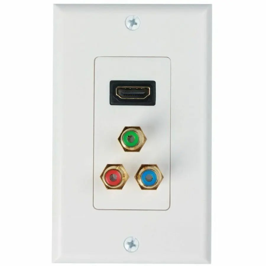 4XEM Corporation 4XWALLHDMIRCA Single Outlet Female High-Speed HDMI RCA/RGB Wall Plate in White
