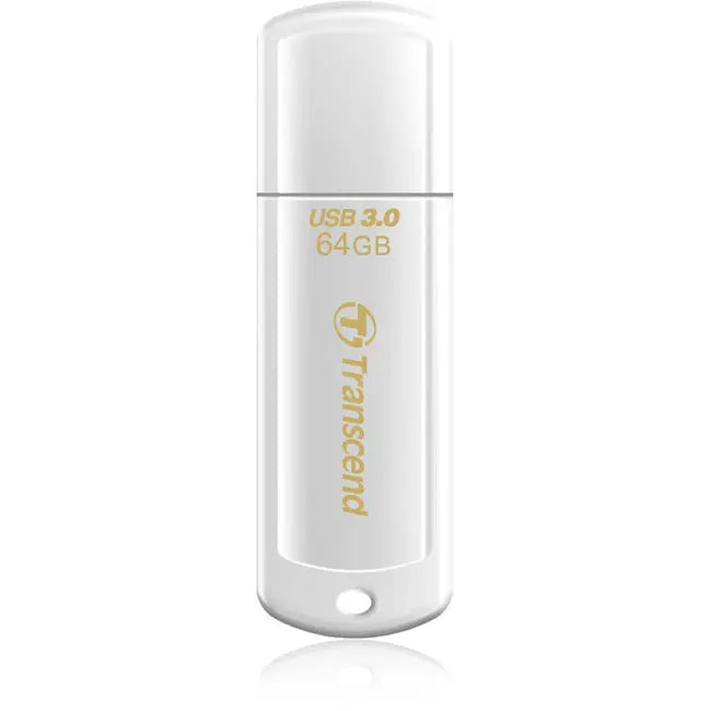 Transcend 64GB JetFlash 730 USB 3.0 Flash Drive - Stylish White Storage Solution