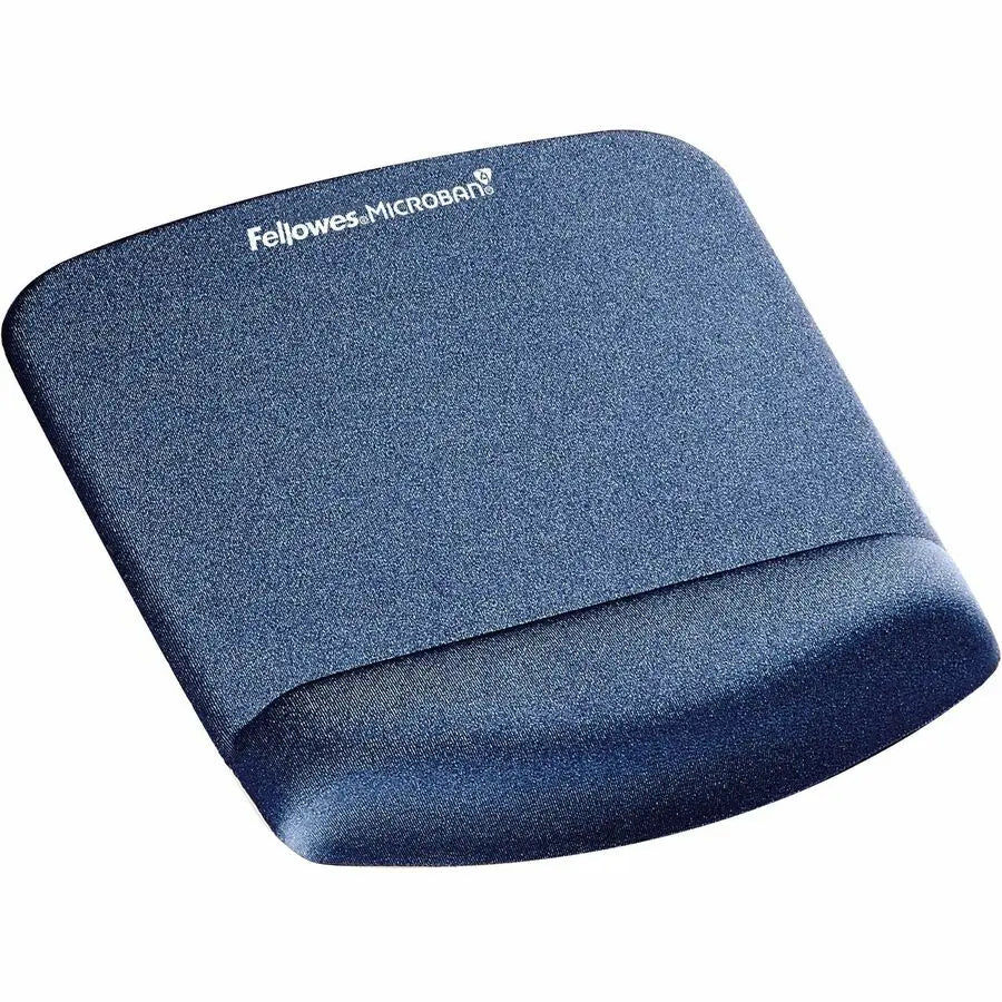 Fellowes PlushTouch Foam Mouse Pad Wrist Support with Microban – Blue, Part No. 9287301