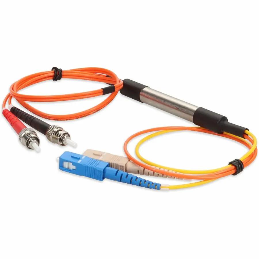 AddOn 1M SC to ST Duplex Fiber Optic Riser Cable (OM2 & OS1) with Physical Contact Connectors by ADDON