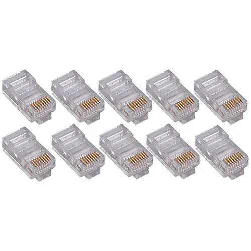 4XEM 50 Pack Cat5e RJ45 Ethernet Connectors - Bi-Directional, Fire-Resistant Plastic Plugs for Networking