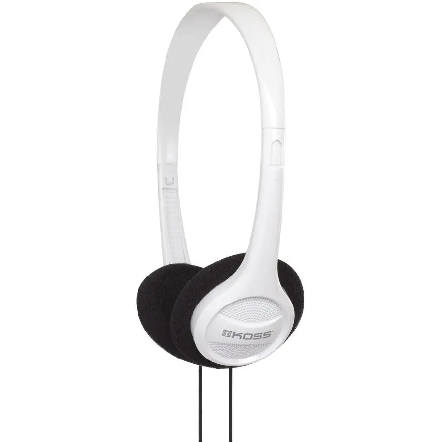 Koss KPH7W Headphone - White Over-the-Head Stereo Headset with Durable Wired Connection