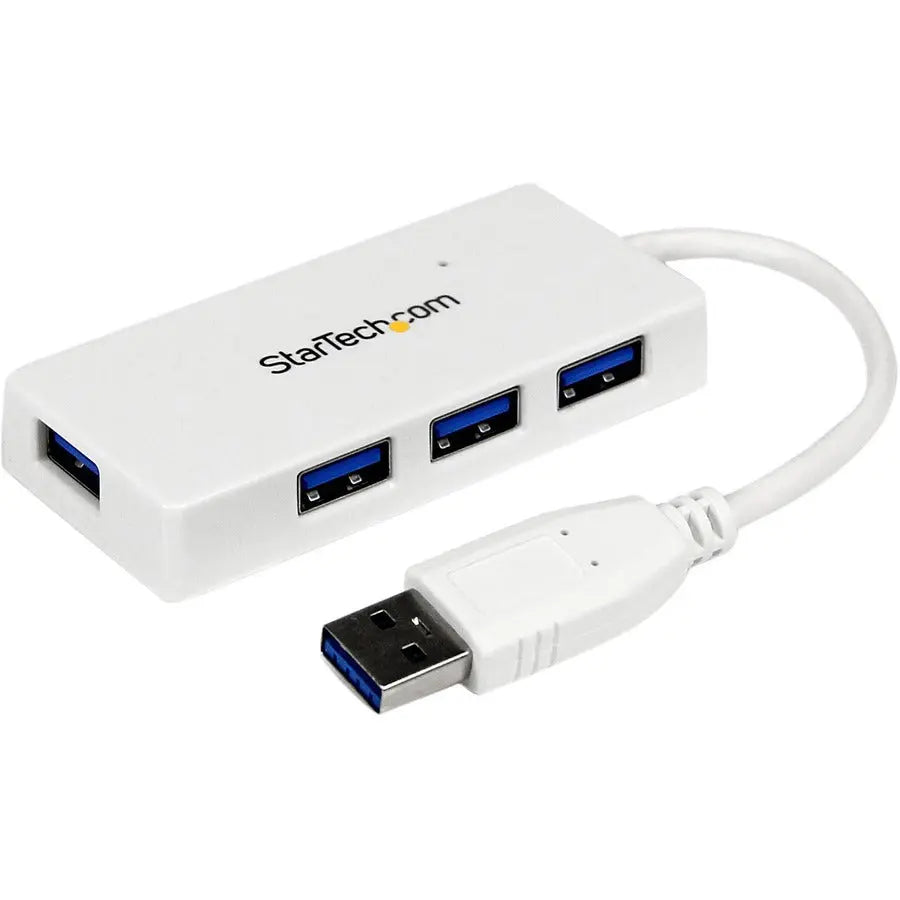 StarTech.com Portable 4 Port SuperSpeed Mini USB 3.0 Hub – White, Part Number ST4300MINU3W
