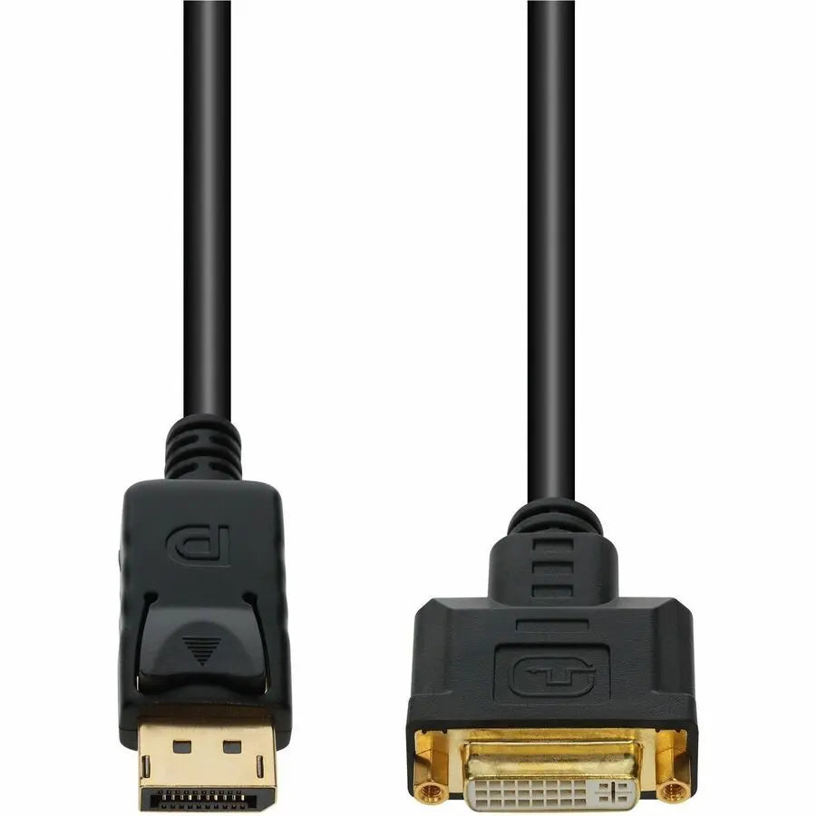 AddOn 8-inch DisplayPort 1.2 Male to DVI-I (29-pin) Female Black Adapter Cable for High-Resolution Displays