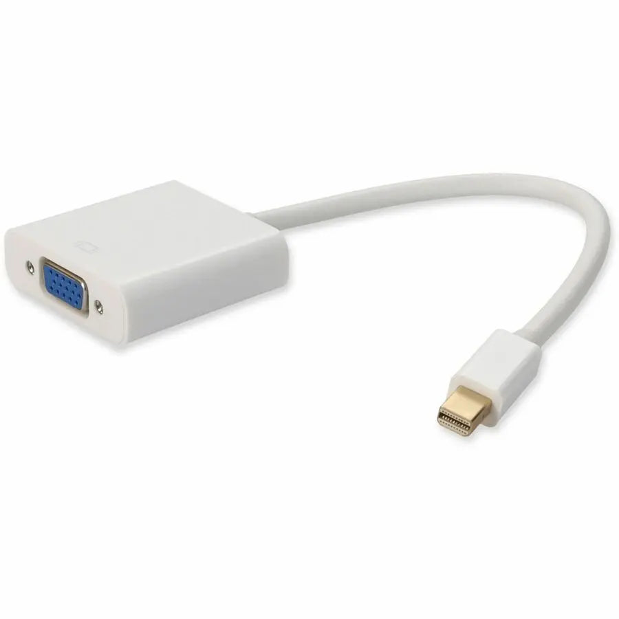 AddOn Mini-DisplayPort 1.1 Male to VGA Female Adapter Cable - White, Supports Thunderbolt and Up to 1920x1200 Resolution