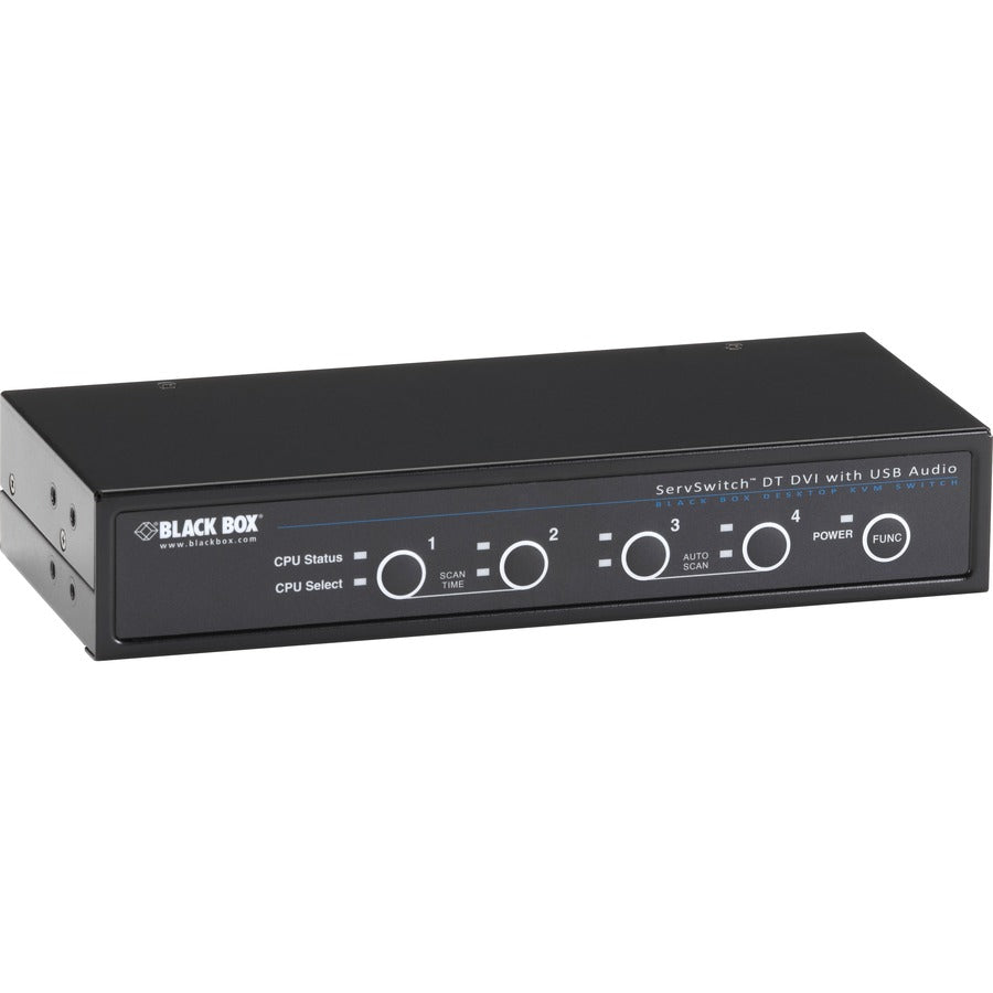 Black Box ServSwitch DT DVI 4-Port KVM Switch with Bidirectional Audio and USB Sharing