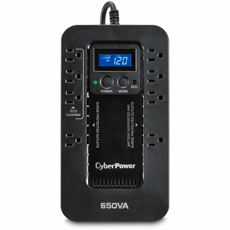 CyberPower EC650LCD Ecologic Standby UPS System with Battery Backup and Surge Protection