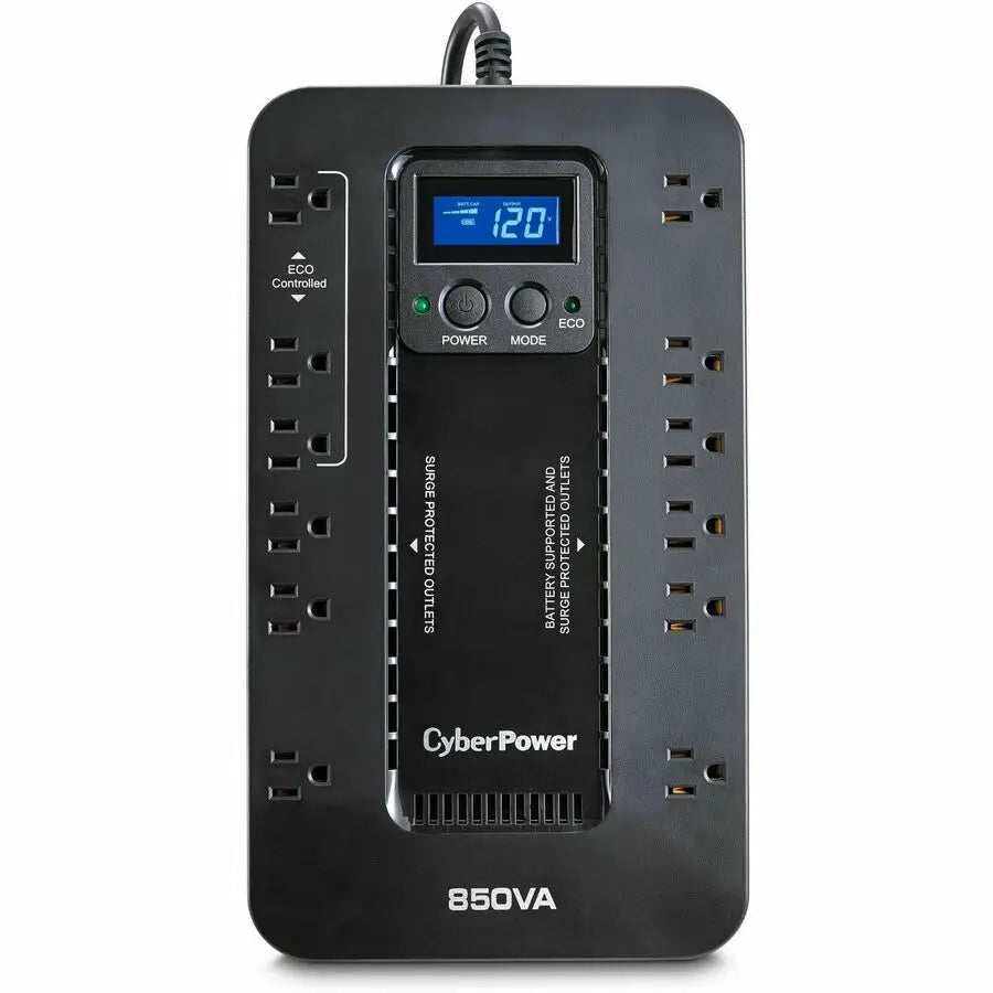 CyberPower EC850LCD Ecologic Standby UPS System with LCD Display and 850 VA Capacity