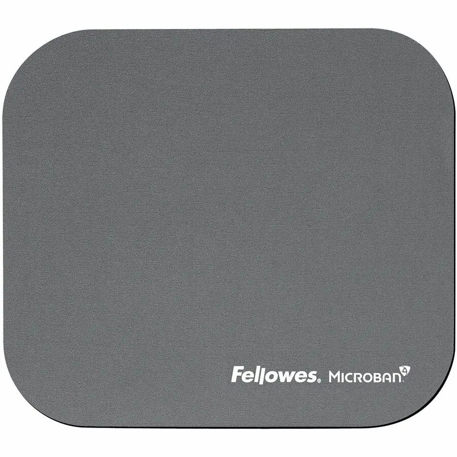 Fellowes Microban Graphite Mouse Pad with Non-Skid Rubber Base and Antimicrobial Protection
