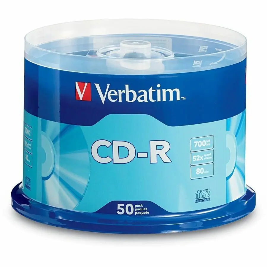 Verbatim 94691 CD Recordable Media - 52x 700MB CD-R Discs, 50-Pack