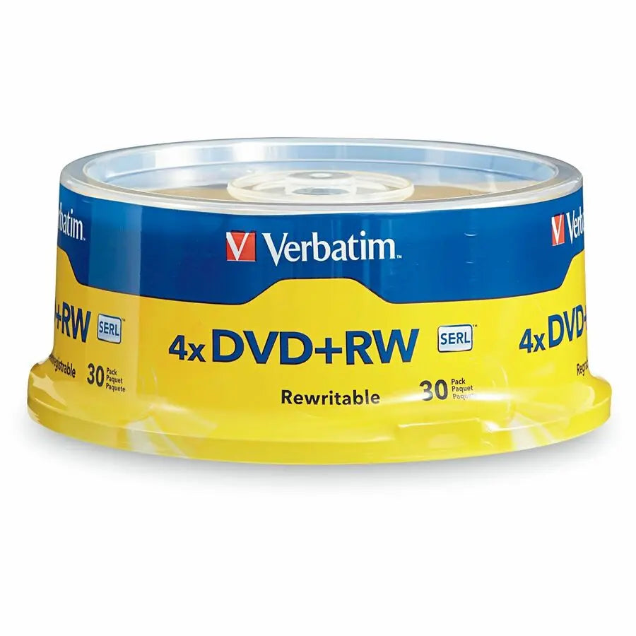 Verbatim 94834 DVD+RW 4.7GB 4X Rewritable Media - 30 Pack Spindle