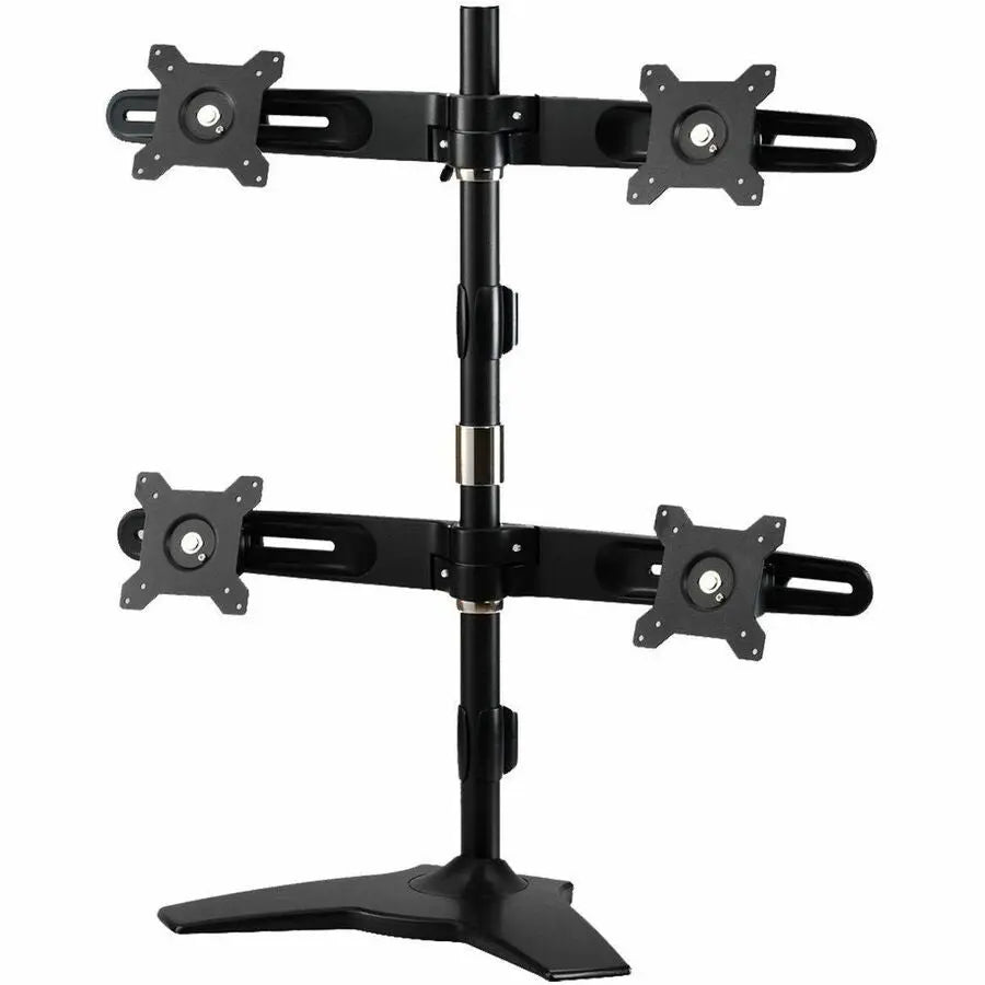 Amer Mounts AMR4S Quad Monitor Stand for 15 to 24-Inch LCD/LED Displays with Height Adjustment and Cable Management