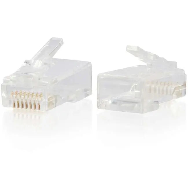 C2G RJ45 Cat6 Modular Plug - High-Impact Clear Polycarbonate Network Connector with Gold-Plated Contacts