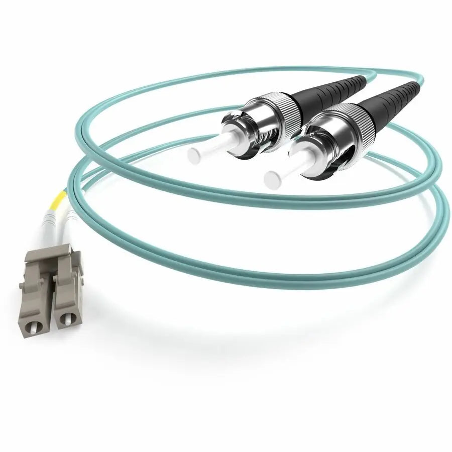 Unirise Fiber Optic Duplex Patch Network Cable FJ5GLCST-03M – 10 Gigabit Multimode Fiber Jumper, Aqua, ST Connector