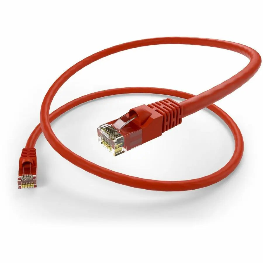 Unirise Cat.5e Patch Network Cable - Red, RJ-45 Male Connectors for Reliable Ethernet Connections