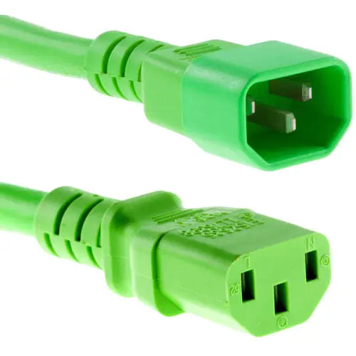 Unirise 1ft Power Cord C13-C14 Green – Reliable 250V Data Center and Lab Cable