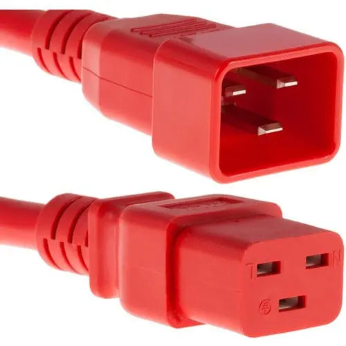 Unirise Red Power Cord C19-C20 – 6 ft Data Center Power Cable for High-End Servers and Cabinets