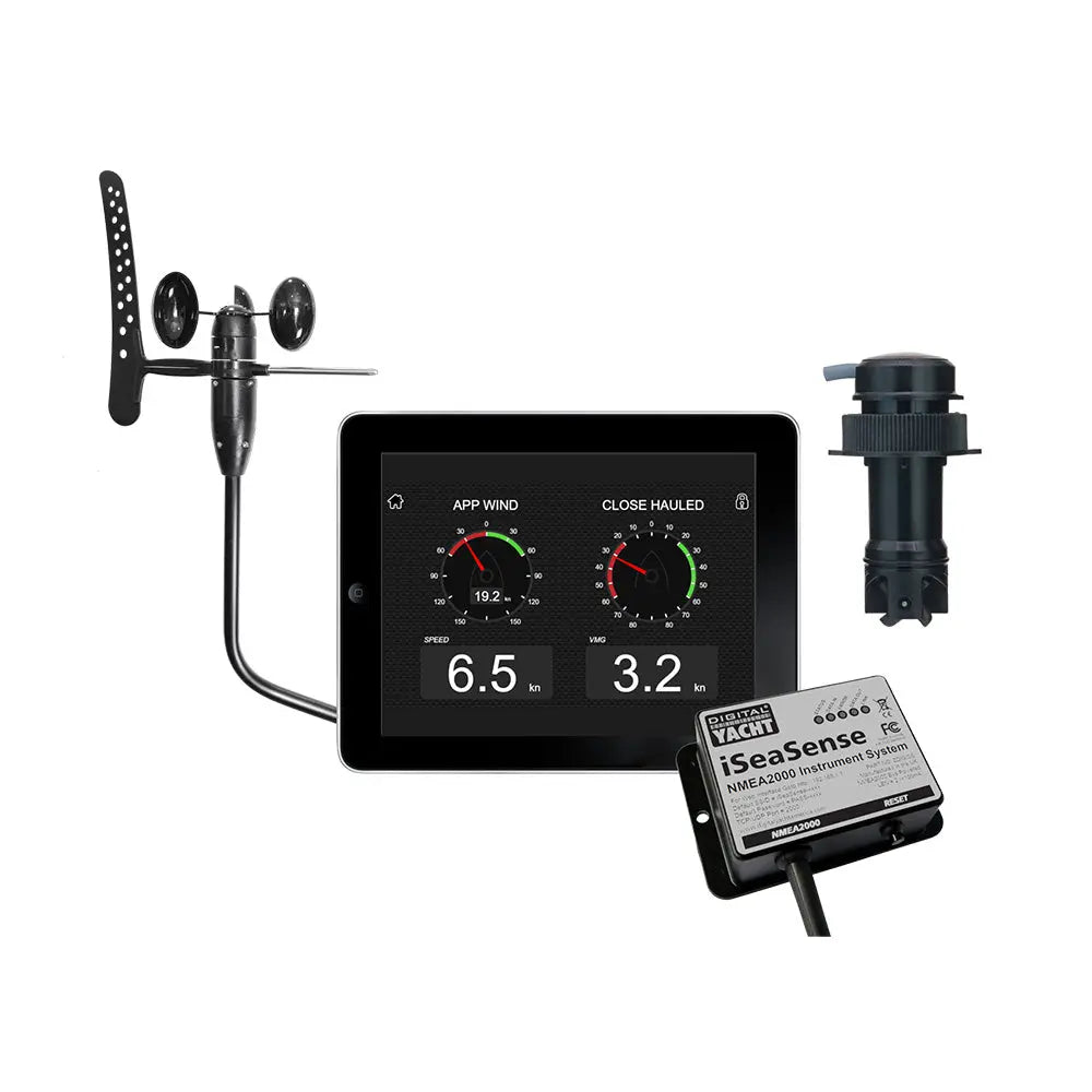Digital Yacht iSeaSense Wireless Speed, Depth, Temp Pack Plus Wind - NMEA 2000 Marine Instrument System