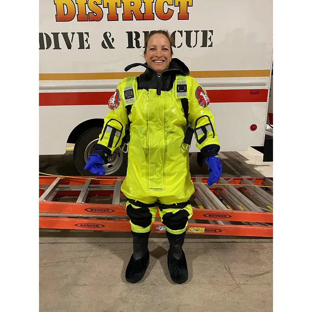 First Watch RS-1005 Ice Rescue Suit in Hi-Vis Yellow for Small/Medium (Fits 46-58 Inches)