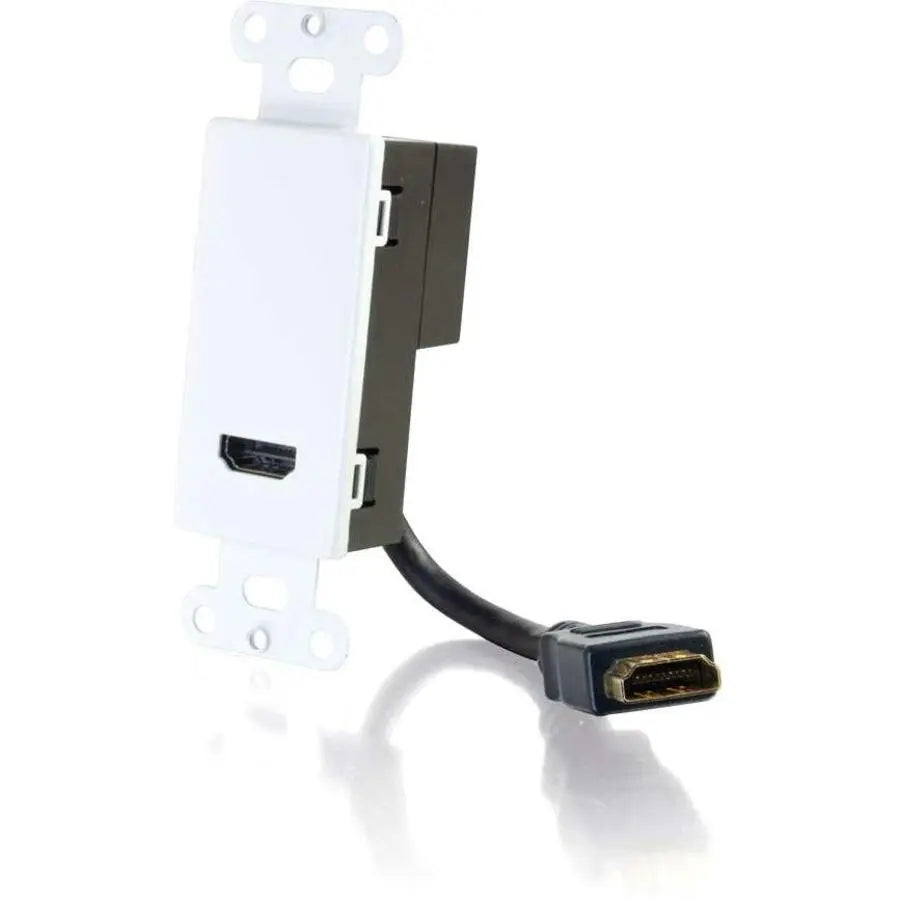 C2G HDMI Pass Through Wall Plate - White | Secure In-Wall HDMI Connectivity Solution