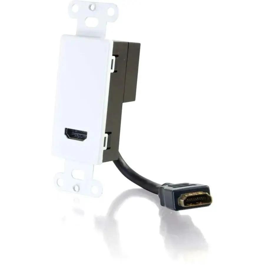 C2G HDMI Pass Through Wall Plate - White | Secure In-Wall HDMI Connectivity Solution by Legrand Group