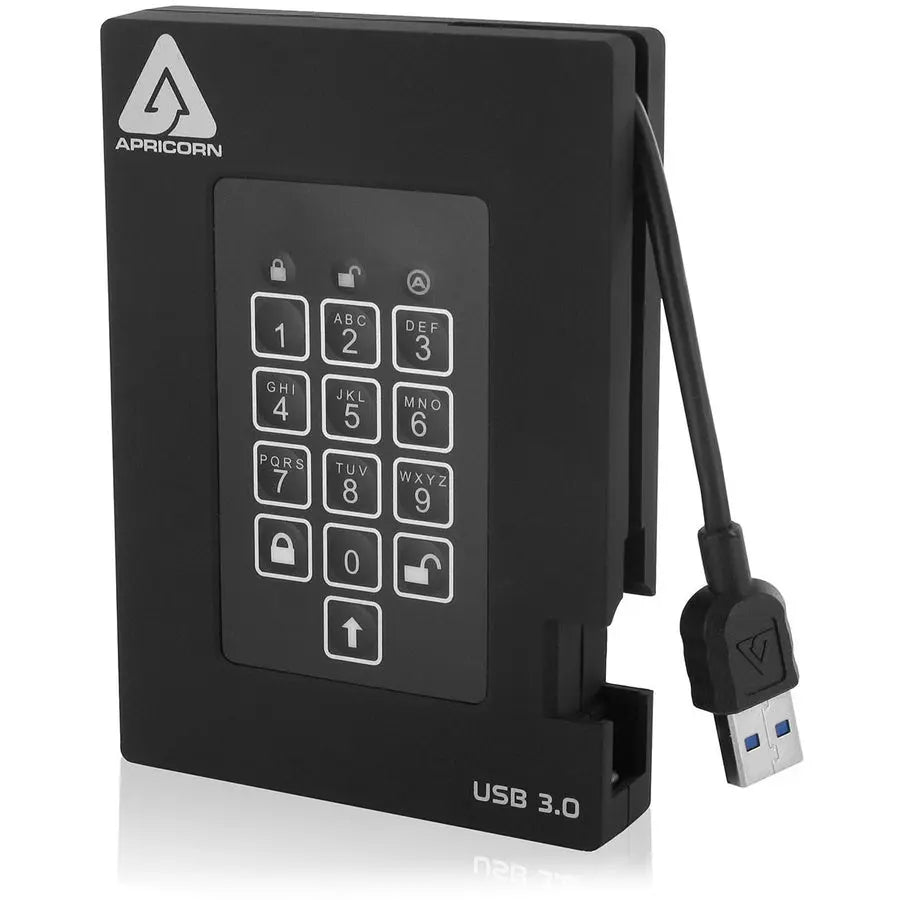 Apricorn Aegis Padlock Fortress 1TB Portable Rugged External Hard Drive with USB 3.0 and PIN Security