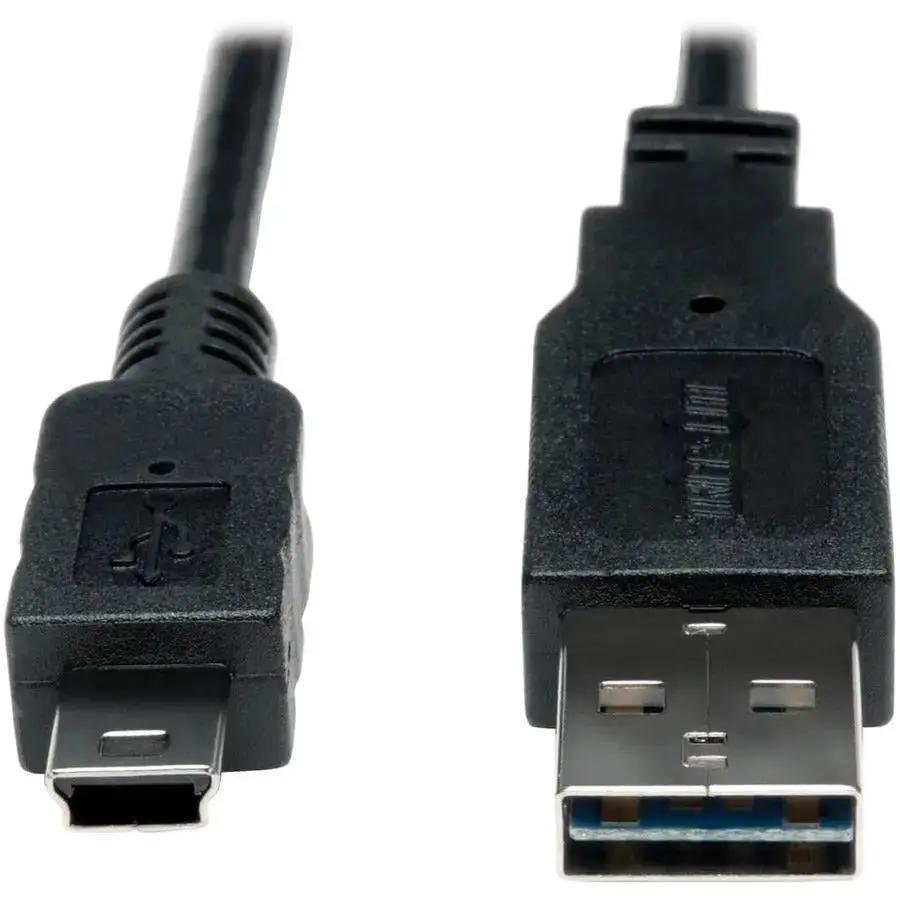 Eaton Tripp Lite Series UR030-003 USB 2.0 Data Transfer Cable - 3 ft Reversible A to Mini-B 5-Pin by Eaton Corporation