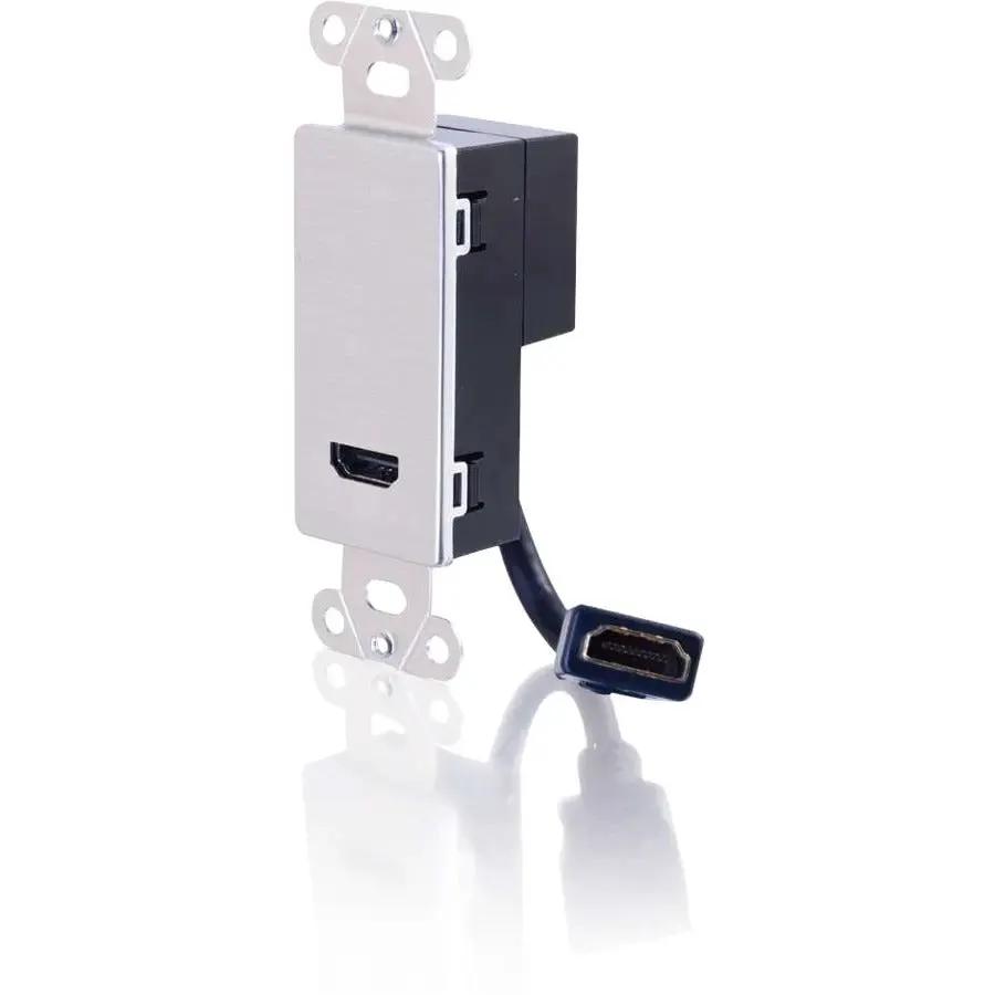 C2G Legrand Group 41042 1-Gang HDMI Pass Through Decorative Wall Plate - Aluminum by Legrand Group