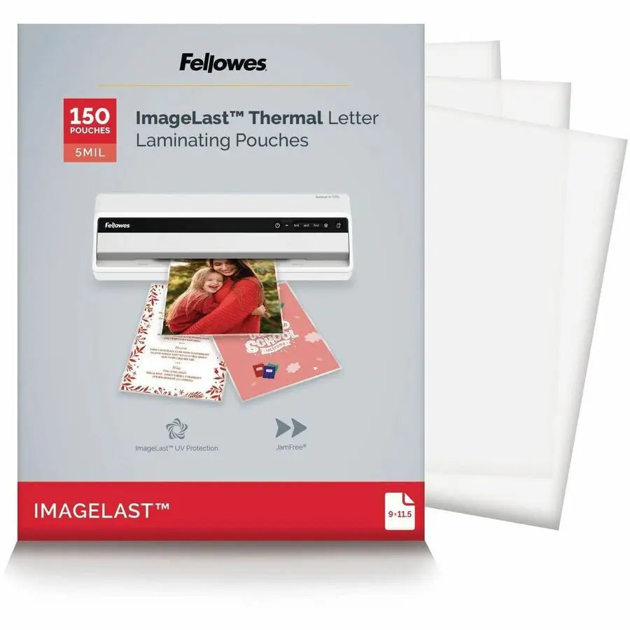 Fellowes ImageLast Jam-Free Premium Thermal Laminating Pouches - Clear, 5 Mil, Letter Size