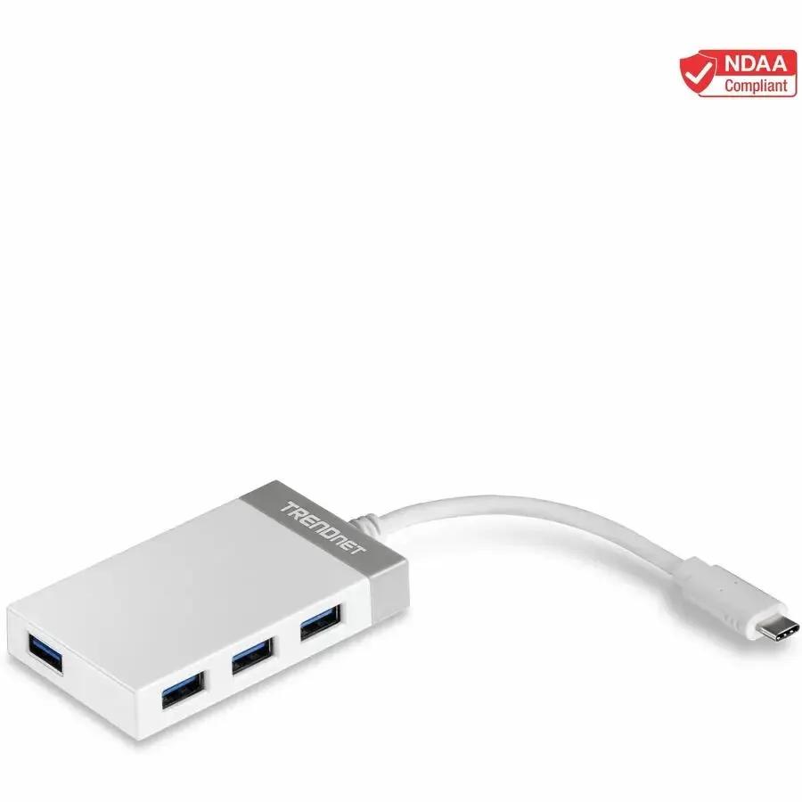 TRENDnet TU3-H4E 4-Port USB 3.0 Compact Mini Hub with Built-In Cable by TRENDnet
