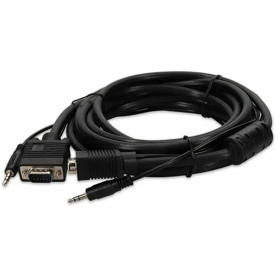 AddOn 5-Pack 15ft VGA Male to Male Cables with Audio - High-Resolution Monitor and AV Connection by AddOn