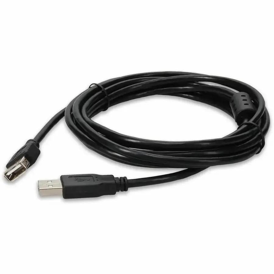 AddOn 5-Pack 10ft USB 2.0 A to A Extension Cables - Black by AddOn