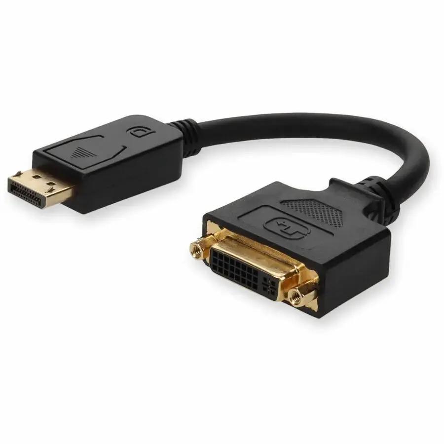 AddOn 5-Pack DisplayPort 1.2 Male to DVI-I (29 pin) Female Active Adapter Cables – Black, 1920x1200 Resolution by AddOn