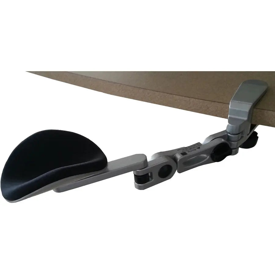 Ergoguys SA-500P Adjustable Computer Armrest – Ergonomic Support for Desks 3/8" to 2 5/8" Thick, Silver Aluminum Alloy