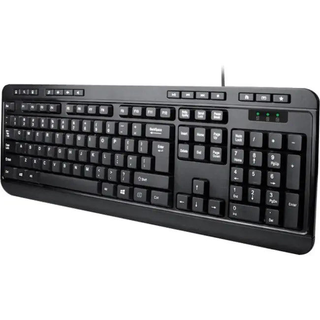 Adesso AKB-132 Multimedia Desktop Keyboard with Quiet Membrane Switches and Hotkeys