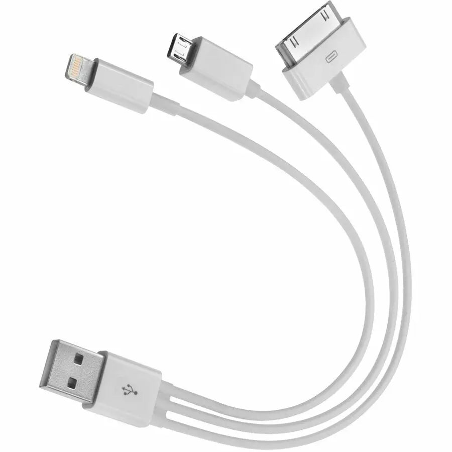 4XEM USB to 30-Pin, Lightning, and Micro USB Combo Cable (Part Number: 4XUSBMUSB830PIN)
