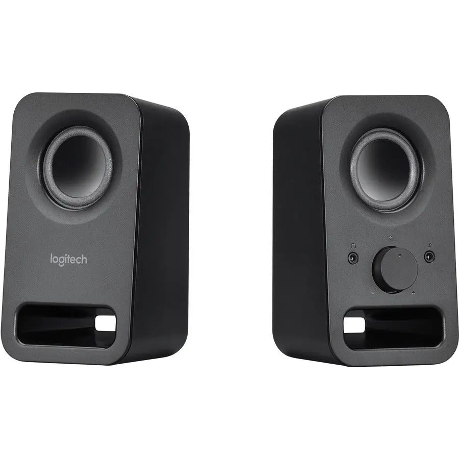 Logitech Z150 Multimedia Speakers - Compact Black Stereo Sound System with Headphone Jack and Easy Controls