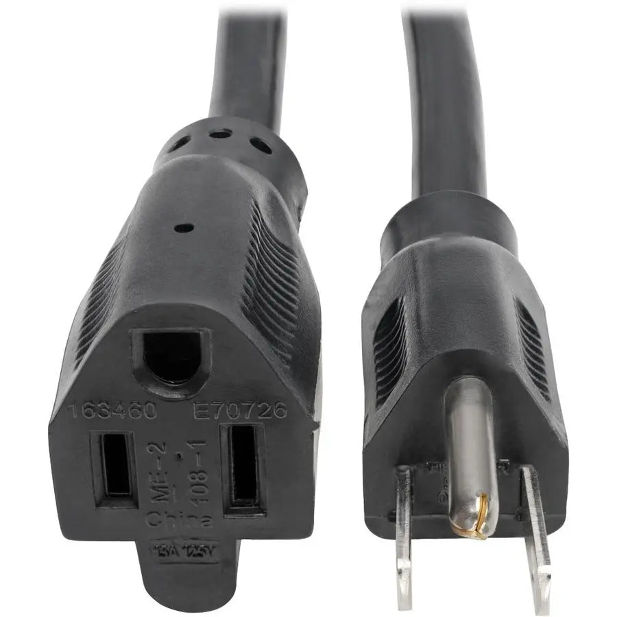 Eaton Tripp Lite Series 3-ft. Heavy Duty Power Extension Cord P024-003 - NEMA 5-15P to NEMA 5-15R, 15 Amp, 120 Volt, 14 AWG, Black