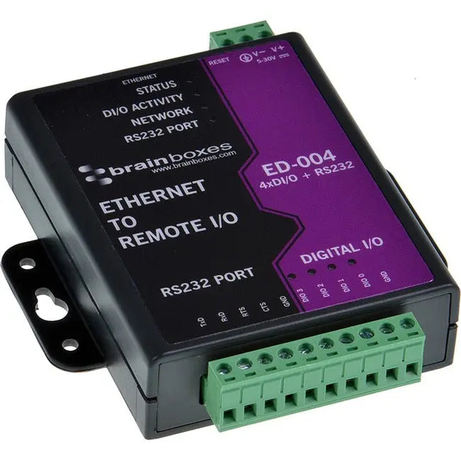 Brainboxes ED-004 Ethernet to 4 Digital I/O and RS232 Serial Port Module