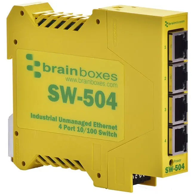 Brainboxes Industrial Ethernet 4 Port Switch SW-504 for Rugged Environments