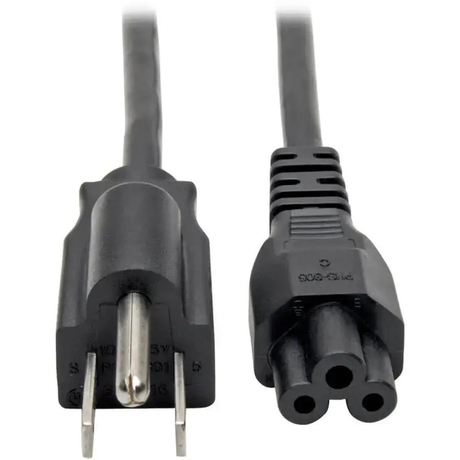 Eaton Tripp Lite Series 3-Slot Power Cord, NEMA 5-15P to C5, 10 ft., 18 AWG, Black by Eaton Corporation