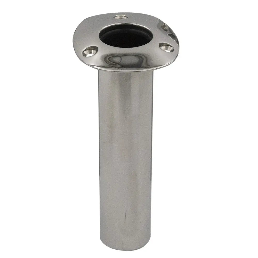C.E. Smith 70 Series Standard Flush Mount Rod Holder - 0 Degree, Stainless Steel with Cast Bottom and Black Liner