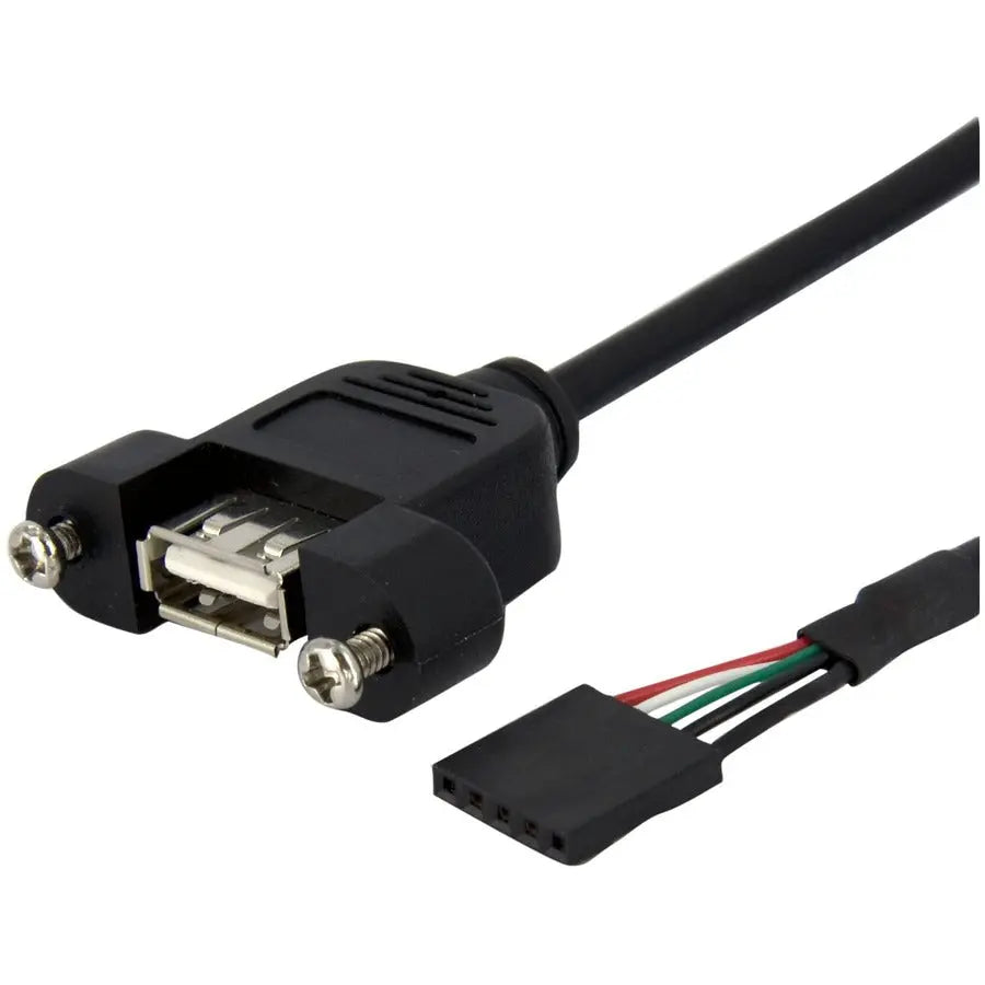 StarTech.com 3 ft Panel Mount USB Cable - USB A to Motherboard Header F/F