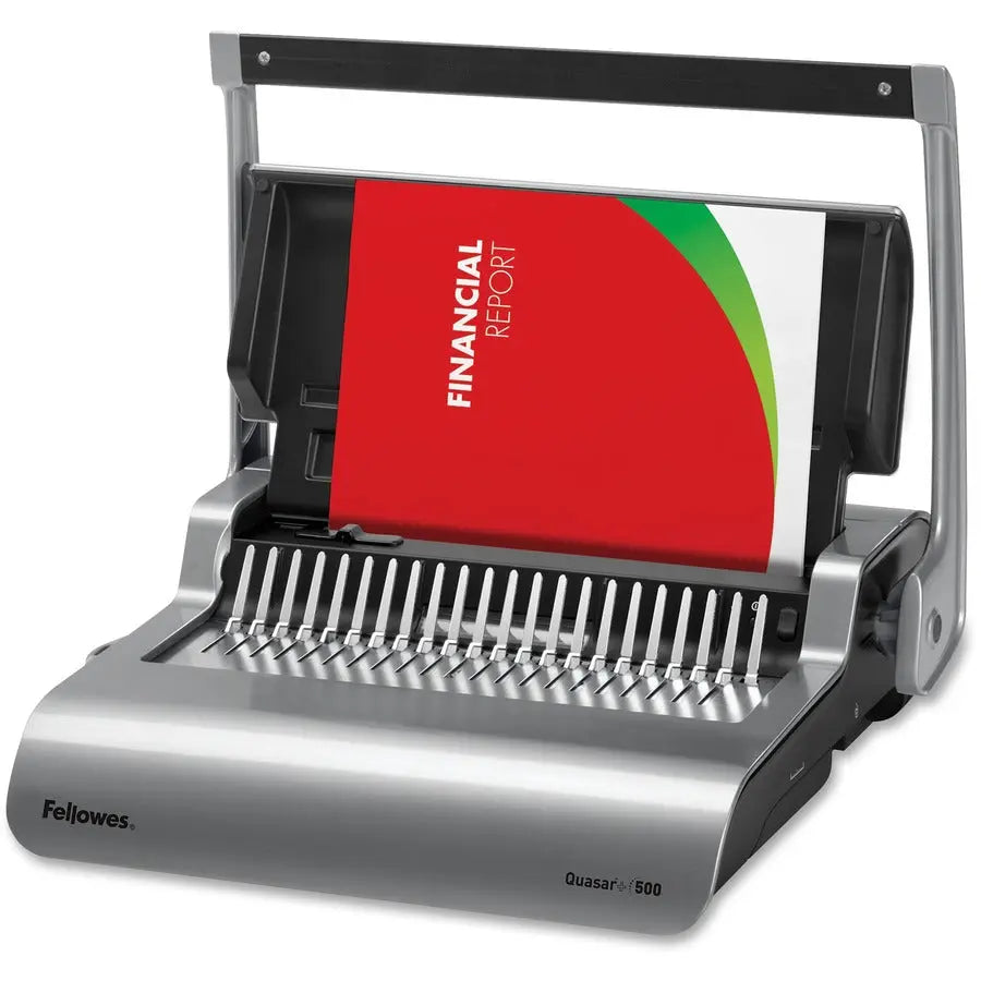 Fellowes Quasar™+ 500 Comb Binding Machine with Starter Kit – Heavy Duty Office Binding Solution