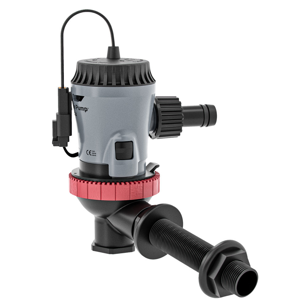 Johnson Pump Aqua O2 Flex Mount 800 GPH 12V Aerator Pump with Replaceable Cartridge and 360-Degree Discharge