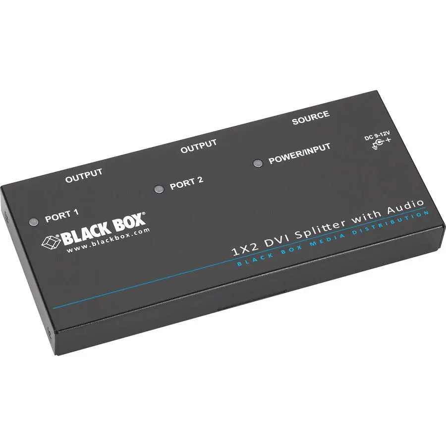Black Box DVI-D Splitter with Audio and HDCP - 1 x 2 Video Distribution Amplifier