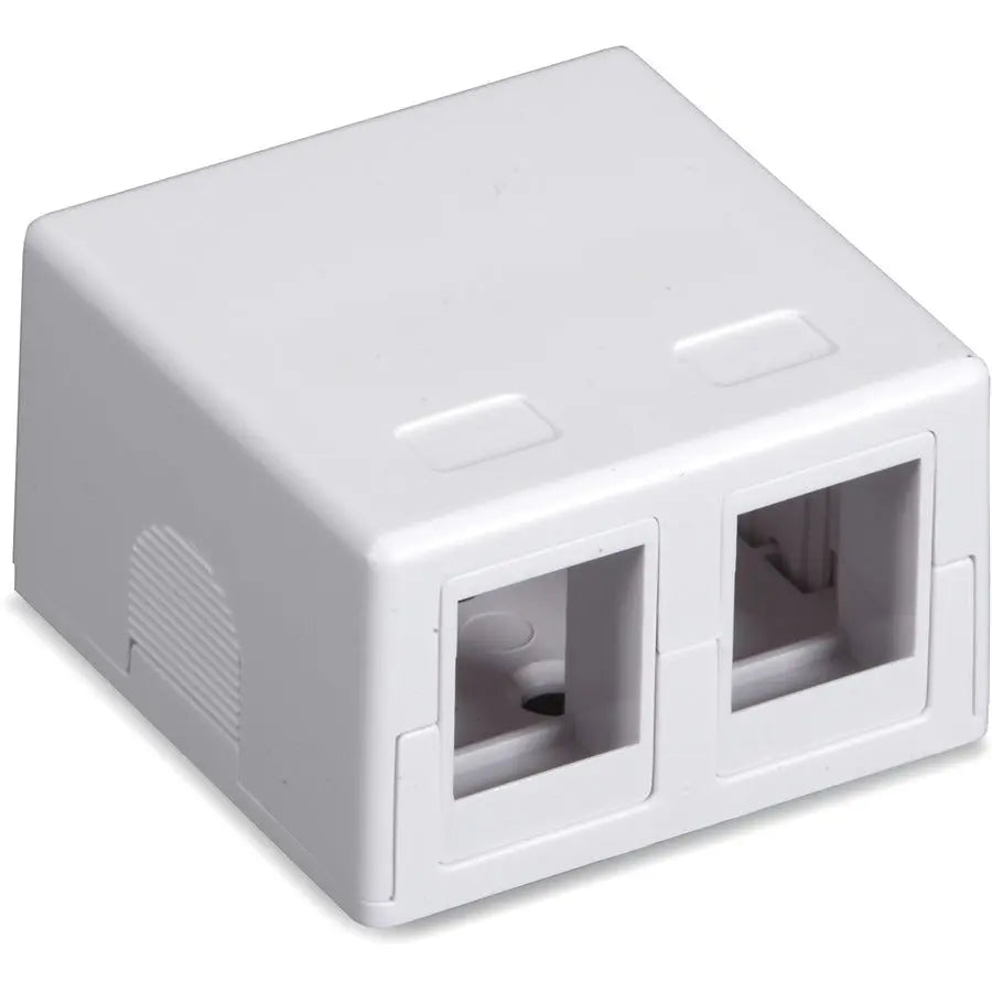 Black Box Value Line Surface-Mount Housing, 2-Port, White - Reliable Mounting Box for Network Applications